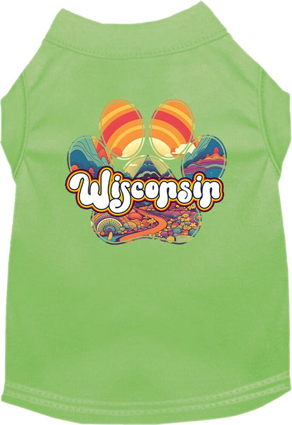 Camiseta serigrafiada para perros y gatos, para mascotas pequeñas y medianas (tallas XS a XL), "Wisconsin Groovy Summit"