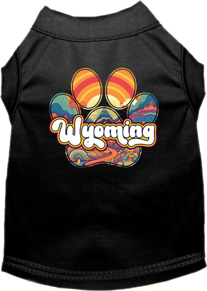 Pet Dog & Cat Screen Printed Shirt for Small to Medium Pets (Sizes XS-XL), "Wyoming Groovy Summit"