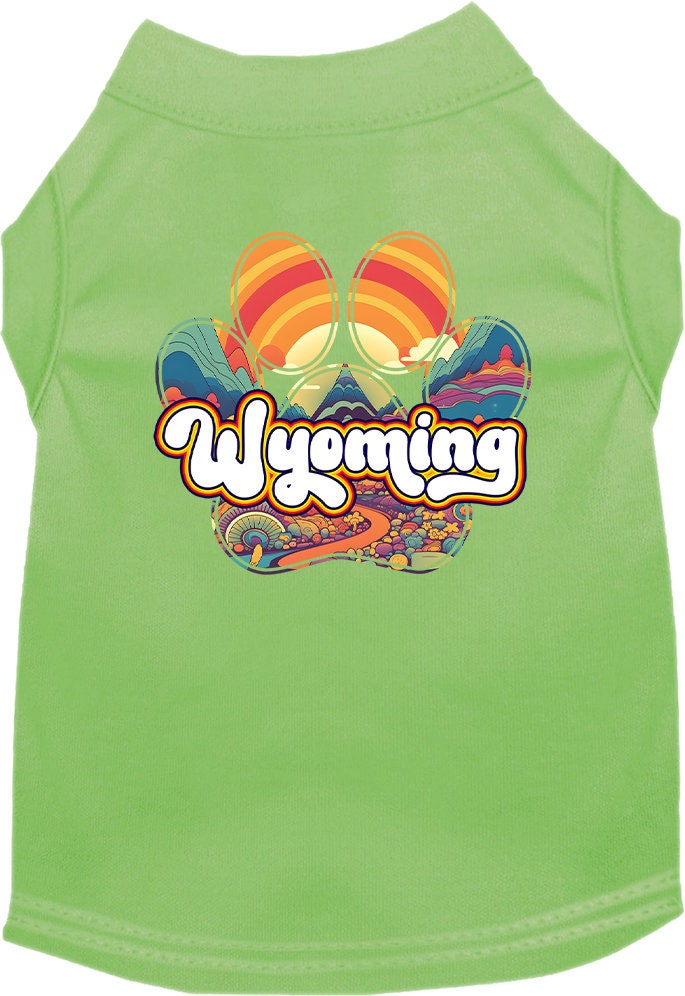 Pet Dog & Cat Screen Printed Shirt for Small to Medium Pets (Sizes XS-XL), "Wyoming Groovy Summit"