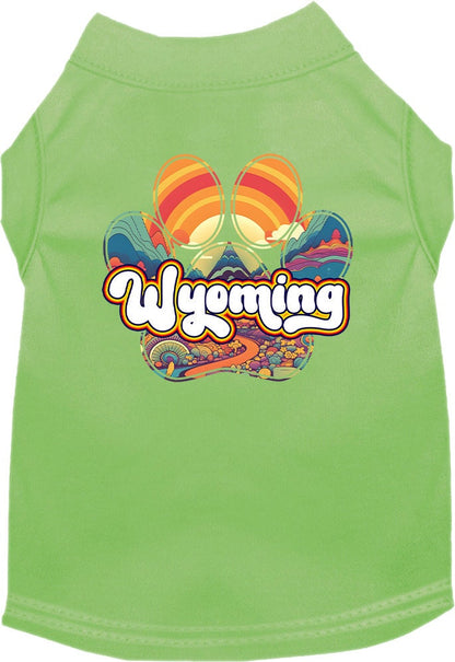 Pet Dog & Cat Screen Printed Shirt for Small to Medium Pets (Sizes XS-XL), "Wyoming Groovy Summit"