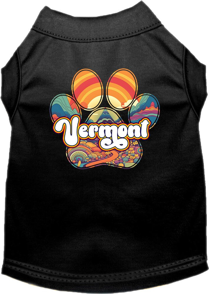 Camiseta serigrafiada para perros y gatos, para mascotas pequeñas y medianas (tallas XS a XL), "Vermont Groovy Summit"