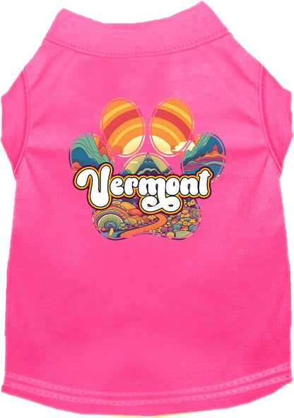 Camiseta serigrafiada para perros y gatos, para mascotas pequeñas y medianas (tallas XS a XL), "Vermont Groovy Summit"