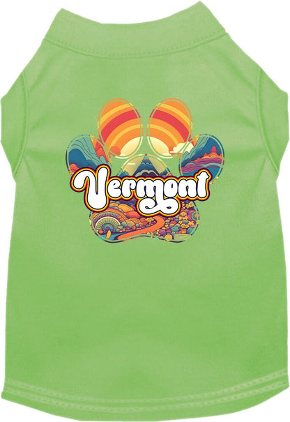 Camiseta serigrafiada para perros y gatos, para mascotas pequeñas y medianas (tallas XS a XL), "Vermont Groovy Summit"