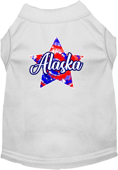 Pet Dog & Cat Screen Printed Shirt for Medium to Large Pets (Sizes 2XL-6XL), "Alaska Patriotic Tie Dye"