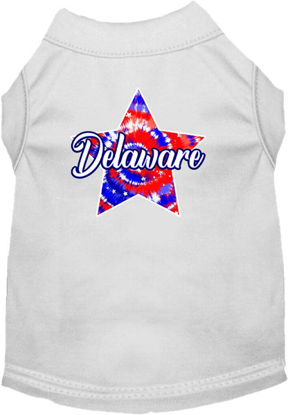 Camisa serigrafiada para perros y gatos para mascotas medianas y grandes (tallas 2XL-6XL), "Delaware Patriotic Tie Dye"