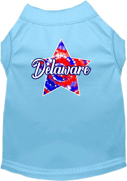 Camisa serigrafiada para perros y gatos para mascotas medianas y grandes (tallas 2XL-6XL), "Delaware Patriotic Tie Dye"