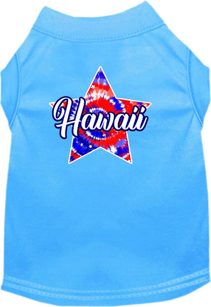 Pet Dog & Cat Screen Printed Shirt for Medium to Large Pets (Sizes 2XL-6XL), "Hawaii Patriotic Tie Dye"