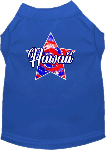 Camiseta serigrafiada para perros y gatos, para mascotas pequeñas y medianas (tallas XS a XL), "Hawaii Patriotic Tie Dye"