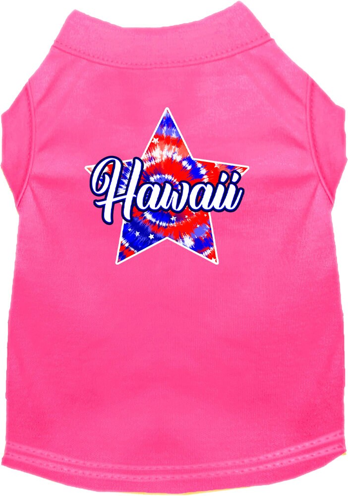 Camiseta serigrafiada para perros y gatos, para mascotas pequeñas y medianas (tallas XS a XL), "Hawaii Patriotic Tie Dye"