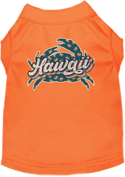 Pet Dog & Cat Screen Printed Shirt for Medium to Large Pets (Sizes 2XL-6XL), "Hawaii Retro Crabs"