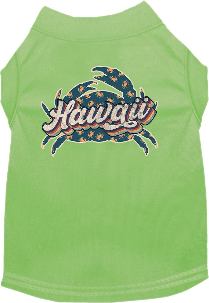 Camiseta serigrafiada para perros y gatos, para mascotas pequeñas y medianas (tallas XS a XL), "Hawaii Retro Crabs"