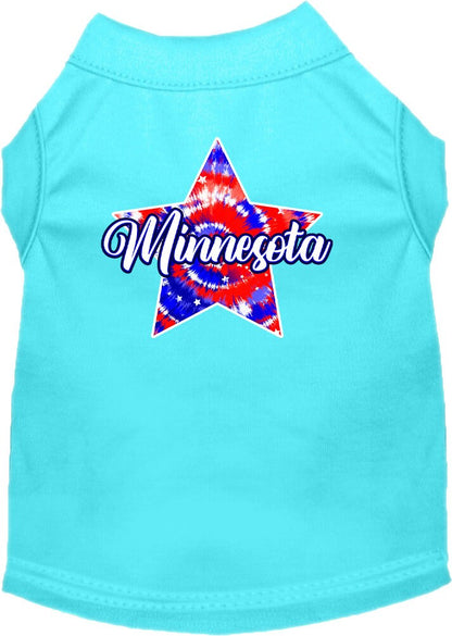 Camiseta serigrafiada para perros y gatos, para mascotas pequeñas y medianas (tallas XS a XL), "Minnesota Patriotic Tie Dye"