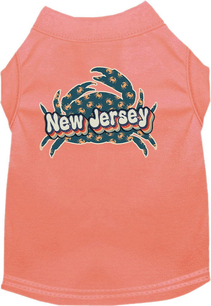 Camiseta serigrafiada para perros y gatos, para mascotas pequeñas y medianas (tallas XS a XL), "New Jersey Retro Crabs"