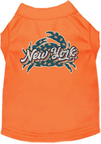 Camiseta serigrafiada para perros y gatos, para mascotas pequeñas y medianas (tallas XS a XL), "New York Retro Crabs"