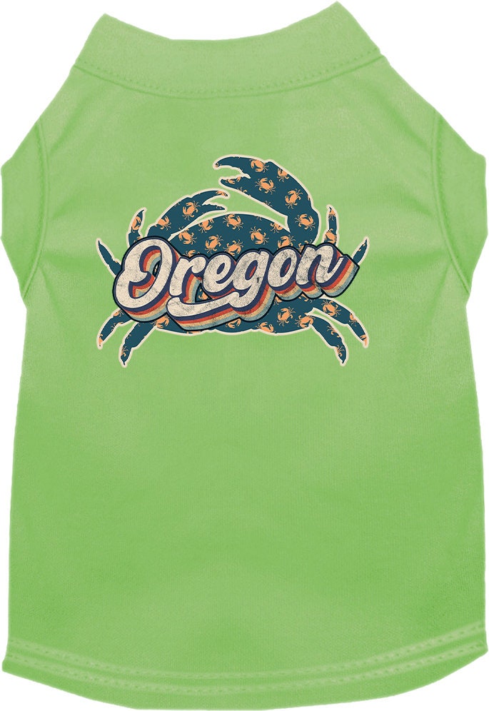 Camiseta serigrafiada para perros y gatos, para mascotas pequeñas y medianas (tallas XS a XL), "Oregon Retro Crabs"