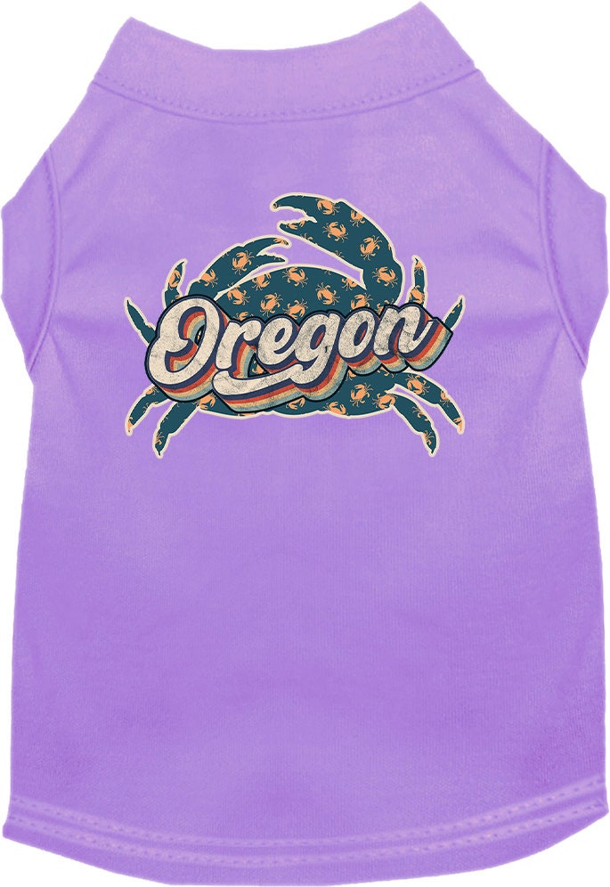 Pet Dog & Cat Screen Printed Shirt for Medium to Large Pets (Sizes 2XL-6XL), "Oregon Retro Crabs"