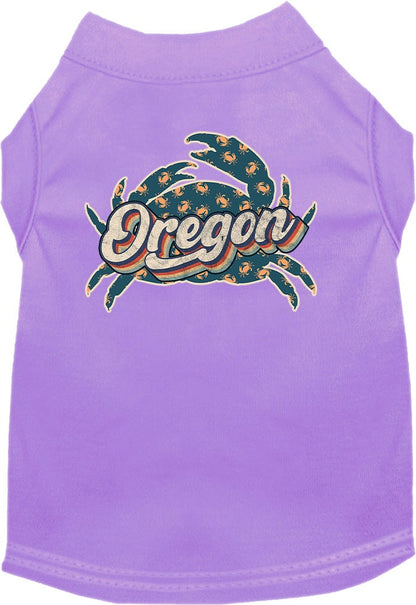 Pet Dog & Cat Screen Printed Shirt for Medium to Large Pets (Sizes 2XL-6XL), "Oregon Retro Crabs"