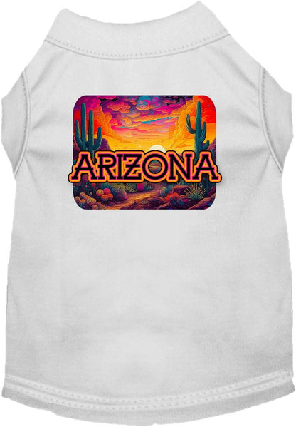 Pet Dog & Cat Screen Printed Shirt for Small to Medium Pets (Sizes XS-XL), "Arizona Neon Desert"