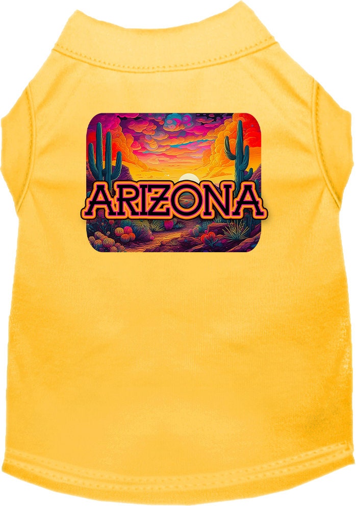 Pet Dog & Cat Screen Printed Shirt for Small to Medium Pets (Sizes XS-XL), "Arizona Neon Desert"