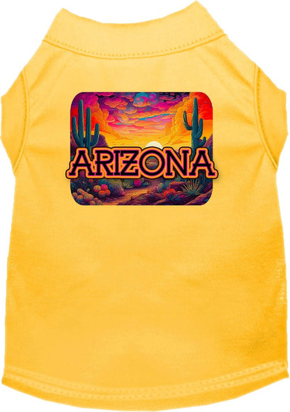 Pet Dog & Cat Screen Printed Shirt for Small to Medium Pets (Sizes XS-XL), "Arizona Neon Desert"