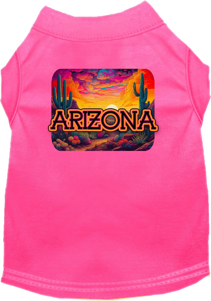 Pet Dog & Cat Screen Printed Shirt for Medium to Large Pets (Sizes 2XL-6XL), "Arizona Neon Desert"