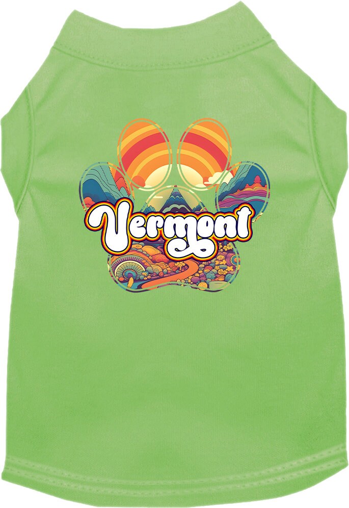 Camiseta serigrafiada para perros y gatos, para mascotas medianas y grandes (tallas 2XL-6XL), "Vermont Groovy Summit"