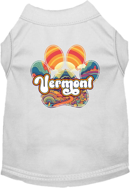 Camiseta serigrafiada para perros y gatos, para mascotas medianas y grandes (tallas 2XL-6XL), "Vermont Groovy Summit"