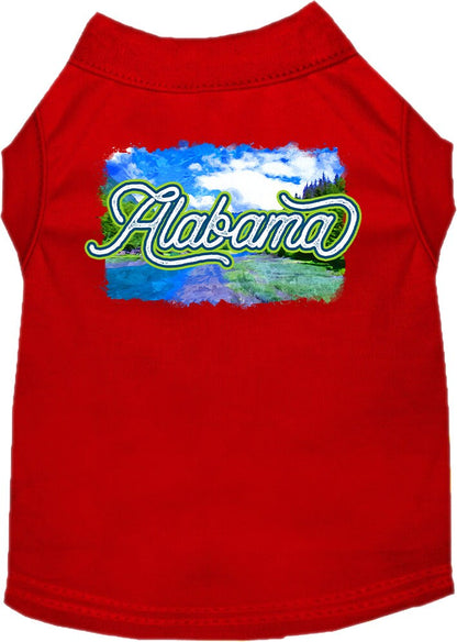 Pet Dog & Cat Screen Printed Shirt for Medium to Large Pets (Sizes 2XL-6XL), "Alabama Summer"