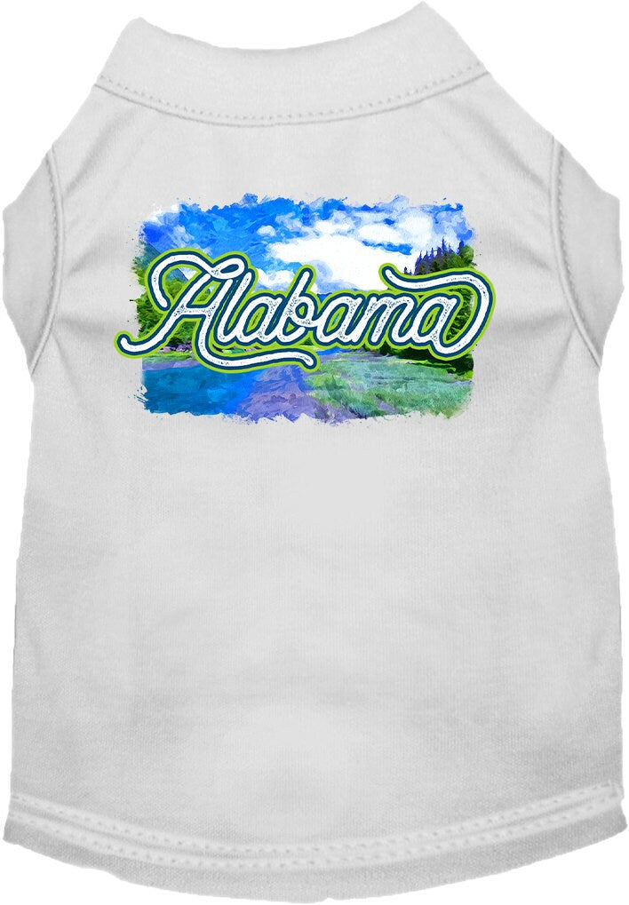 Camiseta serigrafiada para perros y gatos, para mascotas pequeñas y medianas (tallas XS a XL), "Alabama Summer"