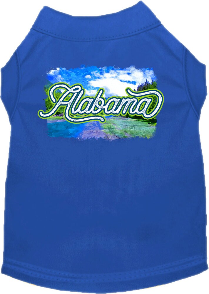 Camiseta serigrafiada para perros y gatos, para mascotas pequeñas y medianas (tallas XS a XL), "Alabama Summer"