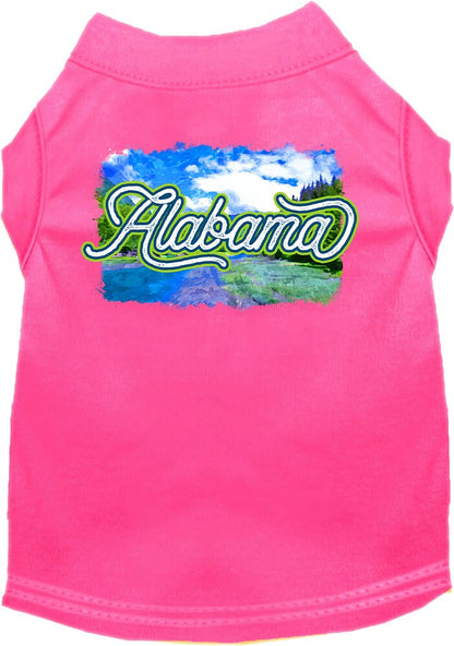 Camiseta serigrafiada para perros y gatos, para mascotas pequeñas y medianas (tallas XS a XL), "Alabama Summer"