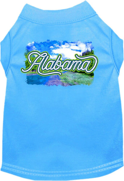 Camiseta serigrafiada para perros y gatos, para mascotas pequeñas y medianas (tallas XS a XL), "Alabama Summer"