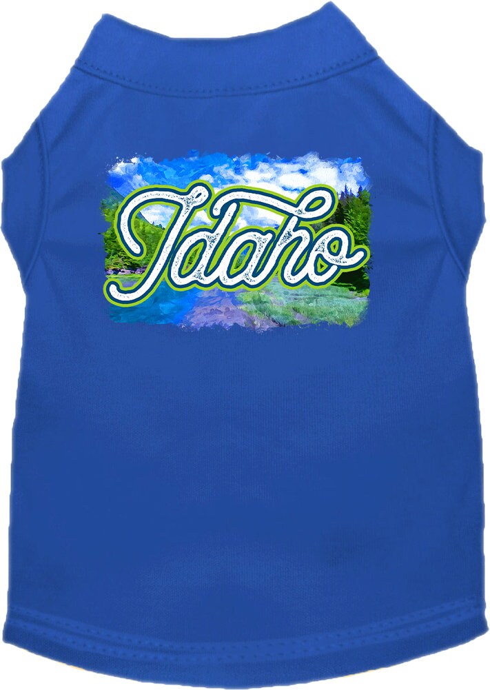 Camiseta serigrafiada para perros y gatos, para mascotas pequeñas y medianas (tallas XS a XL), "Idaho Summer"