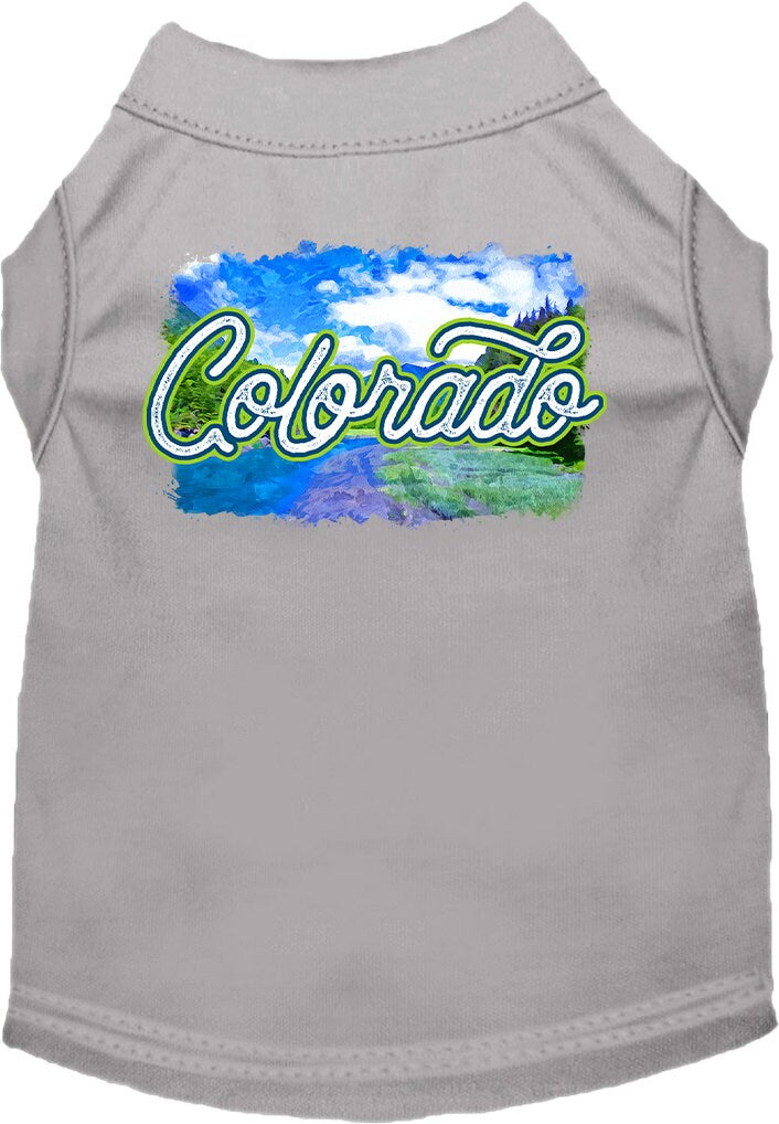 Pet Dog & Cat Screen Printed Shirt for Medium to Large Pets (Sizes 2XL-6XL), "Colorado Summer"