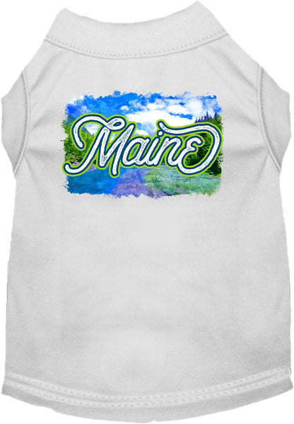 Camiseta serigrafiada para perros y gatos, para mascotas pequeñas y medianas (tallas XS a XL), "Maine Summer"