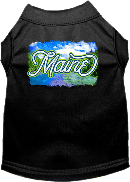 Camiseta serigrafiada para perros y gatos, para mascotas pequeñas y medianas (tallas XS a XL), "Maine Summer"