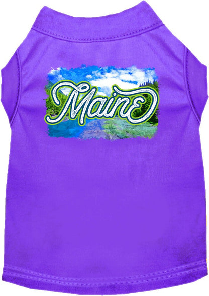 Camiseta serigrafiada para perros y gatos, para mascotas pequeñas y medianas (tallas XS a XL), "Maine Summer"