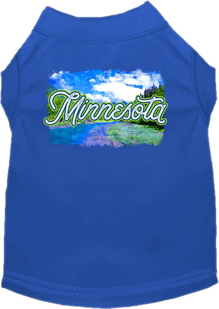 Camiseta serigrafiada para perros y gatos, para mascotas pequeñas y medianas (tallas XS a XL), "Minnesota Summer"