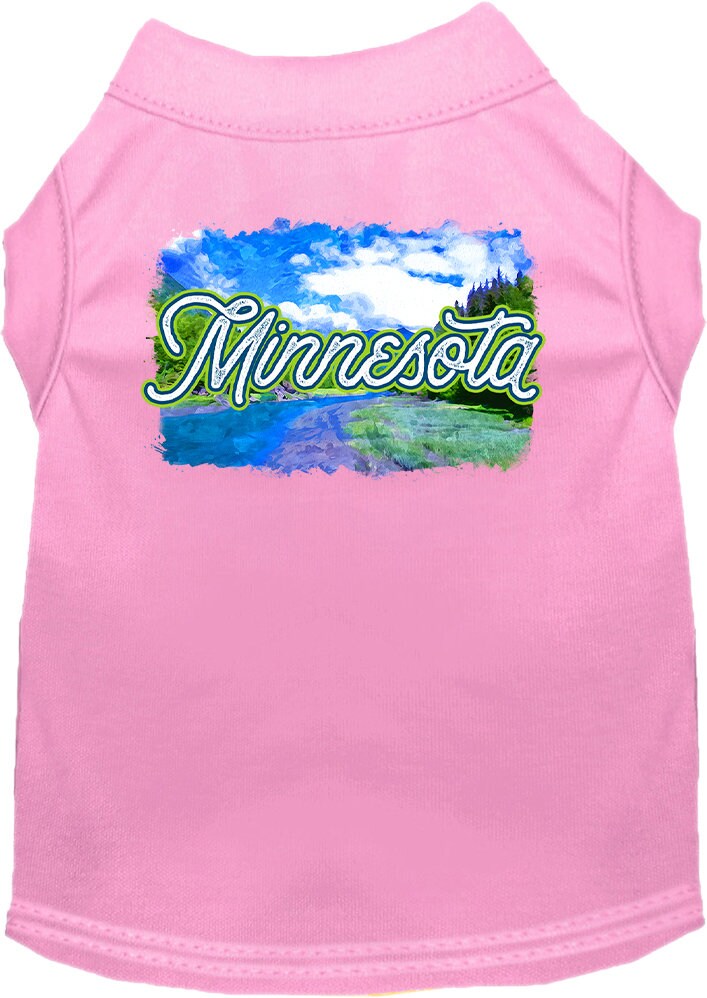 Camiseta serigrafiada para perros y gatos, para mascotas pequeñas y medianas (tallas XS a XL), "Minnesota Summer"