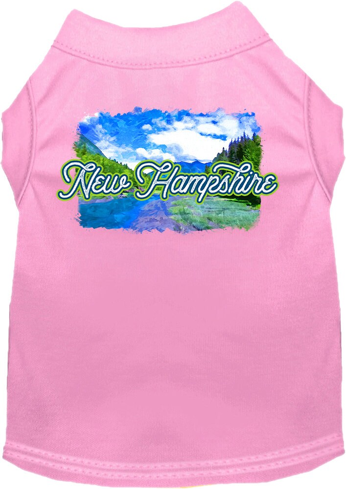 Camiseta serigrafiada para perros y gatos, para mascotas pequeñas y medianas (tallas XS a XL), "New Hampshire Summer"