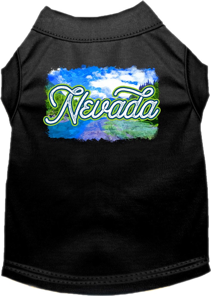 Camiseta serigrafiada para perros y gatos, para mascotas pequeñas y medianas (tallas XS a XL), "Nevada Summer"