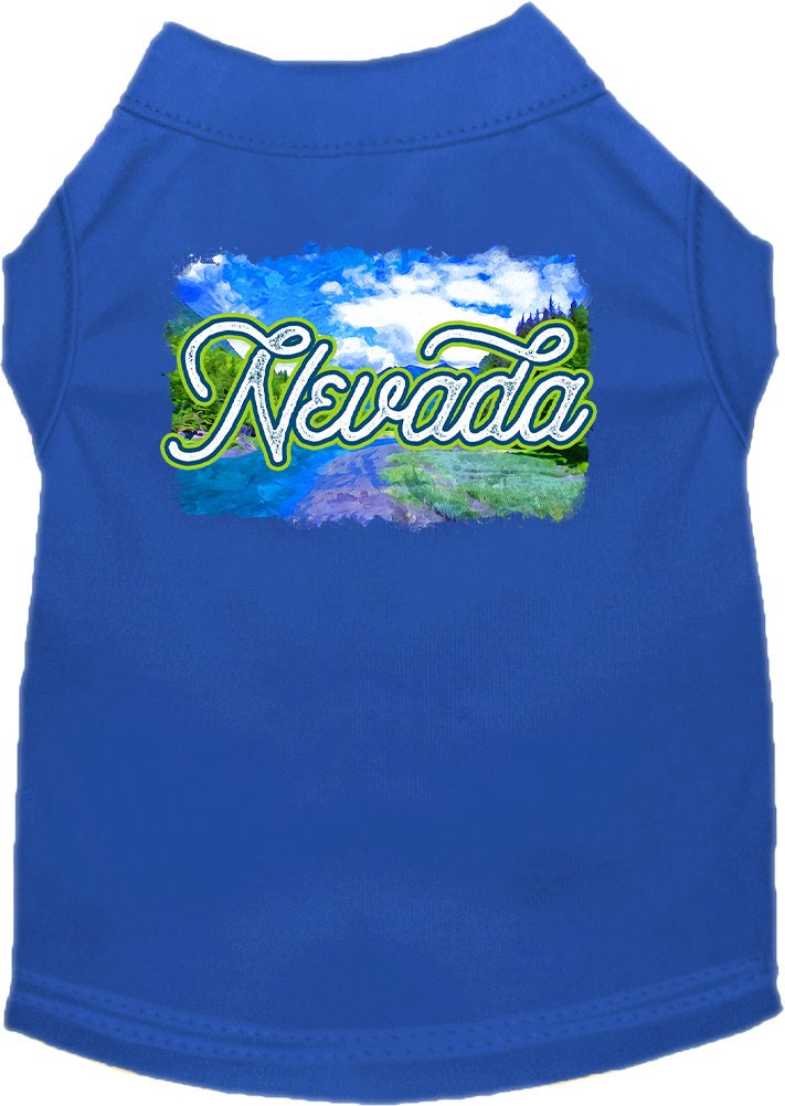 Camiseta serigrafiada para perros y gatos, para mascotas pequeñas y medianas (tallas XS a XL), "Nevada Summer"