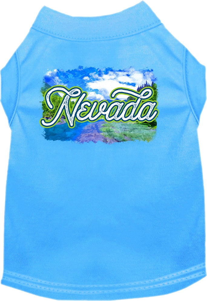 Camiseta serigrafiada para perros y gatos, para mascotas pequeñas y medianas (tallas XS a XL), "Nevada Summer"