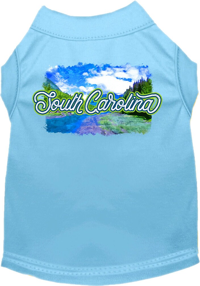 Camiseta serigrafiada para perros y gatos, para mascotas pequeñas y medianas (tallas XS a XL), "South Carolina Summer"