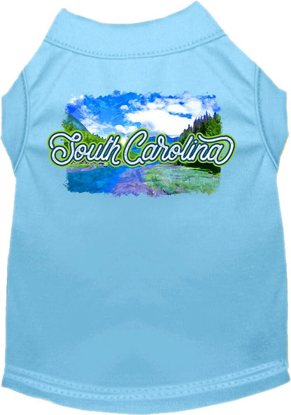 Camiseta serigrafiada para perros y gatos, para mascotas pequeñas y medianas (tallas XS a XL), "South Carolina Summer"