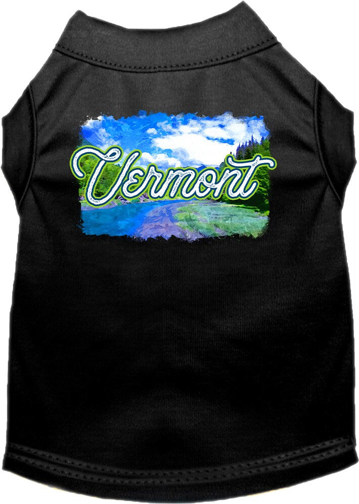 Camiseta serigrafiada para perros y gatos, para mascotas pequeñas y medianas (tallas XS a XL), "Vermont Summer"