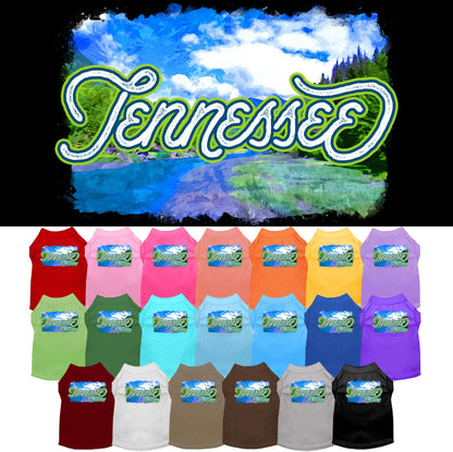 Camiseta serigrafiada para perros y gatos, para mascotas pequeñas y medianas (tallas XS a XL), "Tennessee Summer"