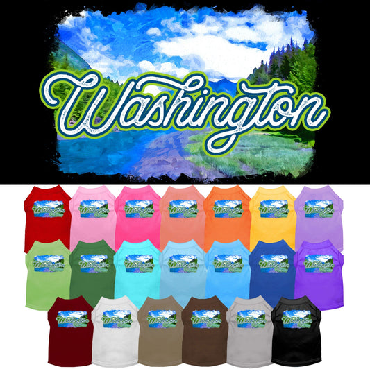 Camiseta serigrafiada para perros y gatos, para mascotas pequeñas y medianas (tallas XS a XL), "Washington Summer"