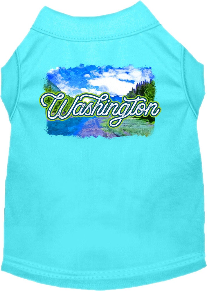 Camiseta serigrafiada para perros y gatos, para mascotas pequeñas y medianas (tallas XS a XL), "Washington Summer"