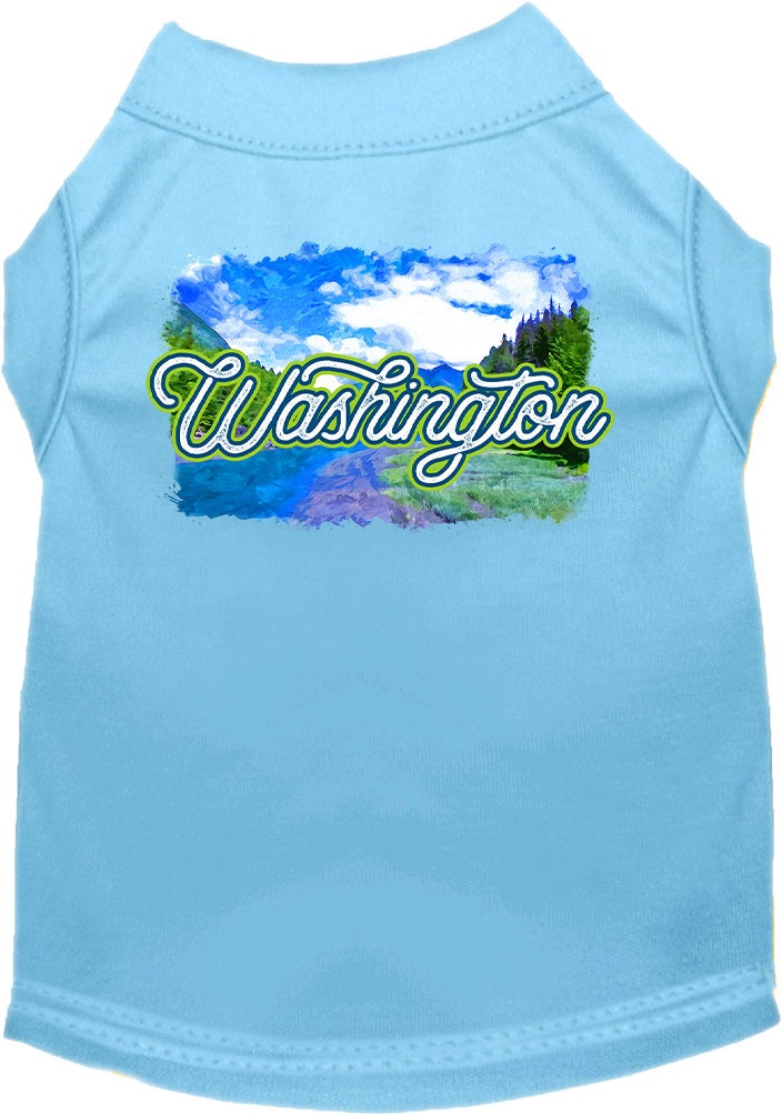 Camiseta serigrafiada para perros y gatos, para mascotas pequeñas y medianas (tallas XS a XL), "Washington Summer"